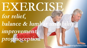 Old Mill Chiropractic instructs low back pain sufferers simple exercises that address lumbar spine instability.
