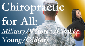 Old Mill Chiropractic delivers back pain relief to civilian and military/veteran sufferers and young and old sufferers alike!
