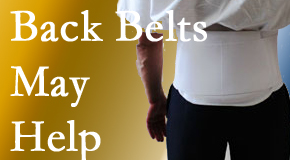 St Peters back pain sufferers using back support belts are supported and reminded to move carefully while healing.