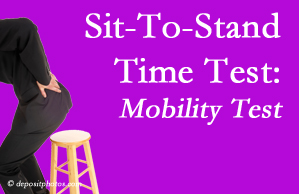 St Peters chiropractic patients are encouraged to check their mobility via the sit-to-stand test…and increase mobility by doing it!