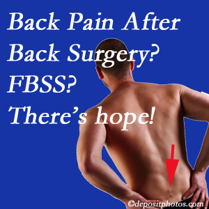 St Peters chiropractic care offers a treatment plan for relieving post-back surgery continued pain (FBSS or failed back surgery syndrome).