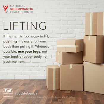 Old Mill Chiropractic advises lifting with your legs.
