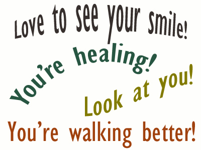 Use positive words to support your St Peters loved one as he/she gets chiropractic care for relief.